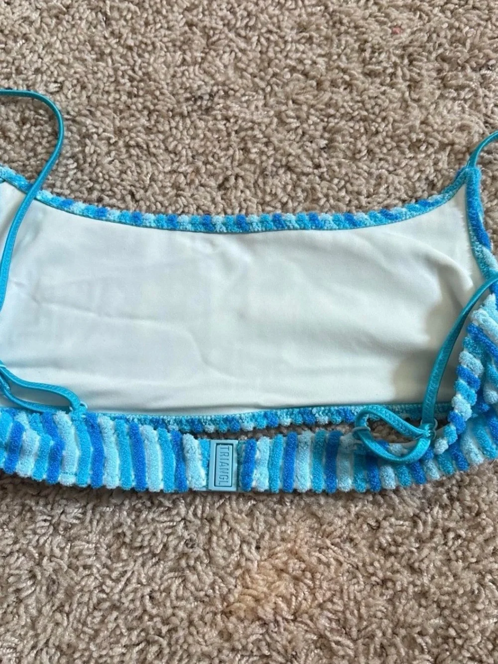 triangl swimwear Blue Striped Bikini Top and Shorts